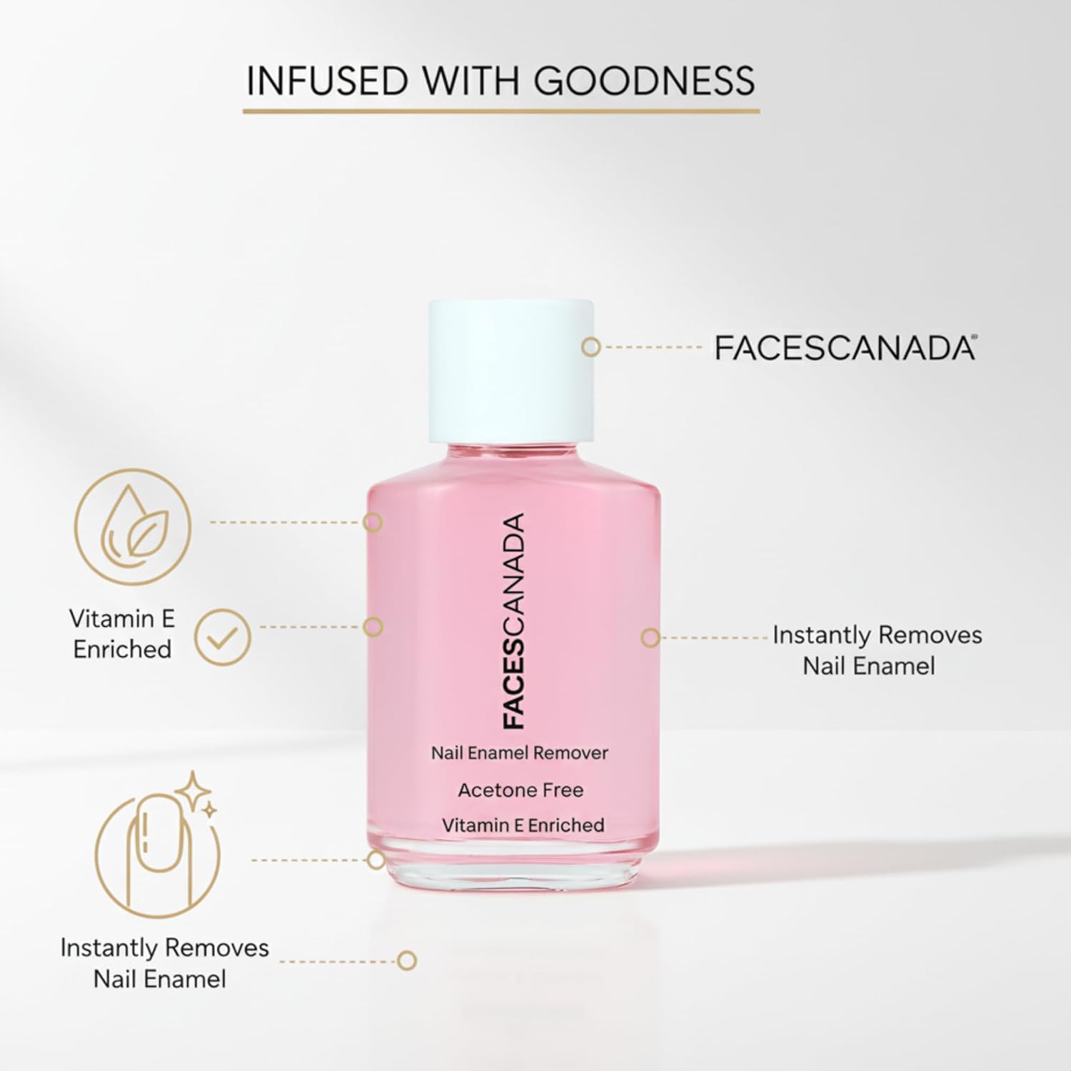 Faces Nail Enamel, Remover 01, 30ml, transparent 01