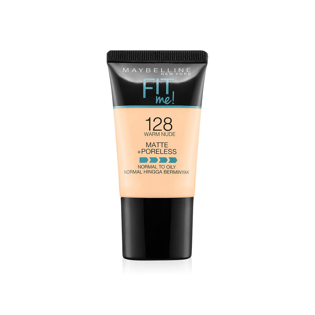 Maybelline New York Fit Me Matte+Poreless Liquid Foundation Medium Coverage For Oily Skin Powder Tube,220 Natural Beige,18Ml,128 Warm Nude,,Pack Of 1