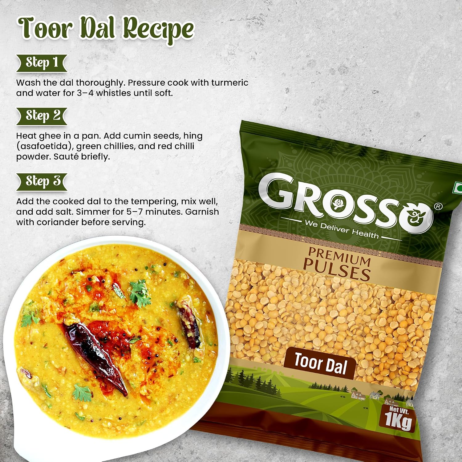 Grosso Toor Dal (Arhar Dal) 1Kg