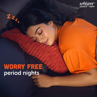 Whisper Choice Nights, 40 XXL Pads, Gives Up to 100% worry-free protection all night** with 4x back coverage