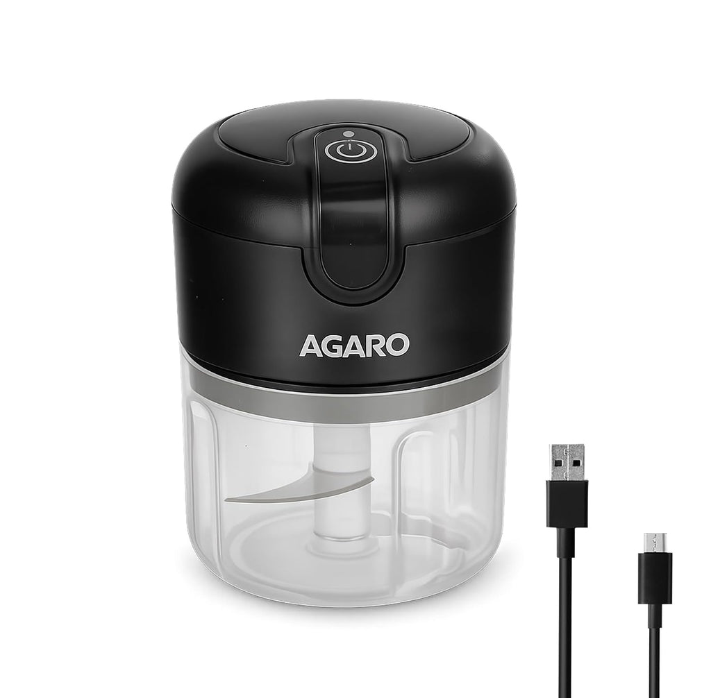 AGARO Elite Rechargeable Mini Electric Chopper 250 Ml, Black