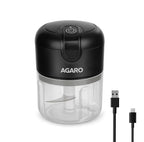 AGARO Elite Rechargeable Mini Electric Chopper 250 Ml, Black