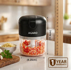 AGARO Elite Rechargeable Mini Electric Chopper 250 Ml, Black