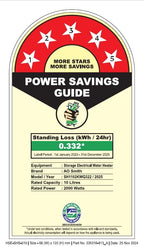 AO Smith Geyser 10 Litre 5 Star Rating (BEE) | Powerful 2KW Heating | Storage Water Heater With 2X Corrosion Resistant Blue Diamond Glass Tank | Warranty: 5 Yr Tank, 2 Yr Comprehensive | HSE-SHS-010