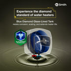 AO Smith Geyser 10 Litre 5 Star Rating (BEE) | Powerful 2KW Heating | Storage Water Heater With 2X Corrosion Resistant Blue Diamond Glass Tank | Warranty: 5 Yr Tank, 2 Yr Comprehensive | HSE-SHS-010