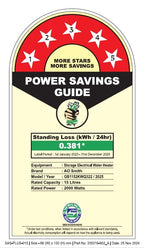 AO Smith Geyser 15 Ltr With 5 Star BEE Rating, Vertical Water Heater | Geyser 15+ Litre For High Rise Building | 7 Year Tank Warranty, 2 Year Comprehensive Warranty | SDS-GREEN-015