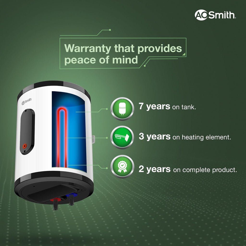 AO Smith Geyser VAS PLUS 15 Litre | 5 Star BEE Rating | Powerful 2KW Water Geyser for Bathroom | 2X Corrosion Resistant | Storage Water Heater | Warranty: 7Yr Tank, 3Yr Heating Element, 2Yr Overall