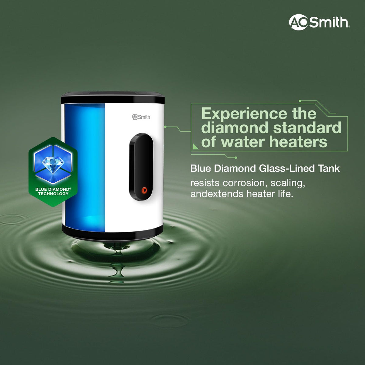 AO Smith Geyser VAS PLUS 25 Litre | 5 Star BEE Rating | Powerful 2KW Water Geyser for Bathroom | 2X Corrosion Resistant | Storage Water Heater | Warranty: 7Yr Tank, 3Yr Heating Element, 2Yr Overall