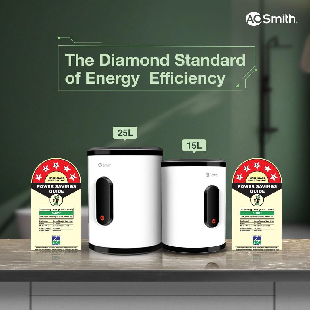 AO Smith Geyser VAS PLUS 25 Litre | 5 Star BEE Rating | Powerful 2KW Water Geyser for Bathroom | 2X Corrosion Resistant | Storage Water Heater | Warranty: 7Yr Tank, 3Yr Heating Element, 2Yr Overall