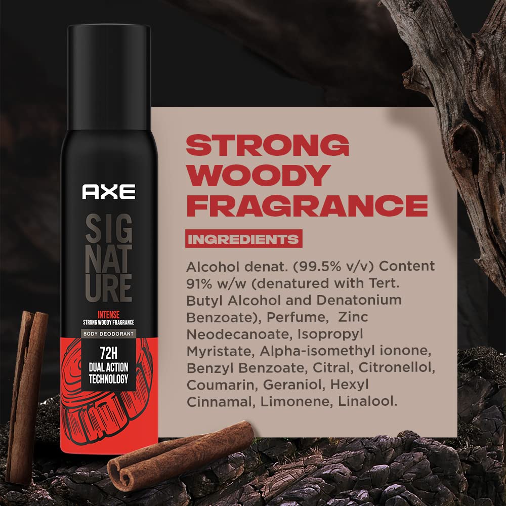 AXE Signature Intense Long Lasting Deodorant No Gas Body Perfume For Men 200 Ml