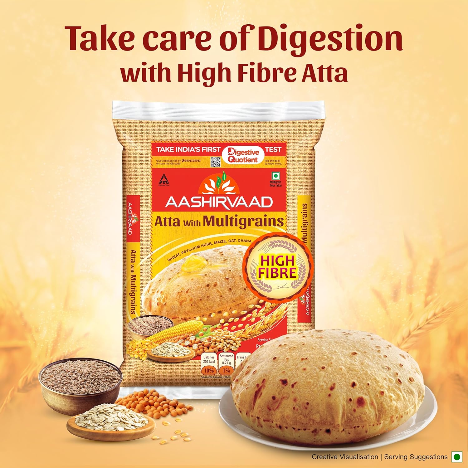 Aashirvaad Atta with Multigrains, 1kg