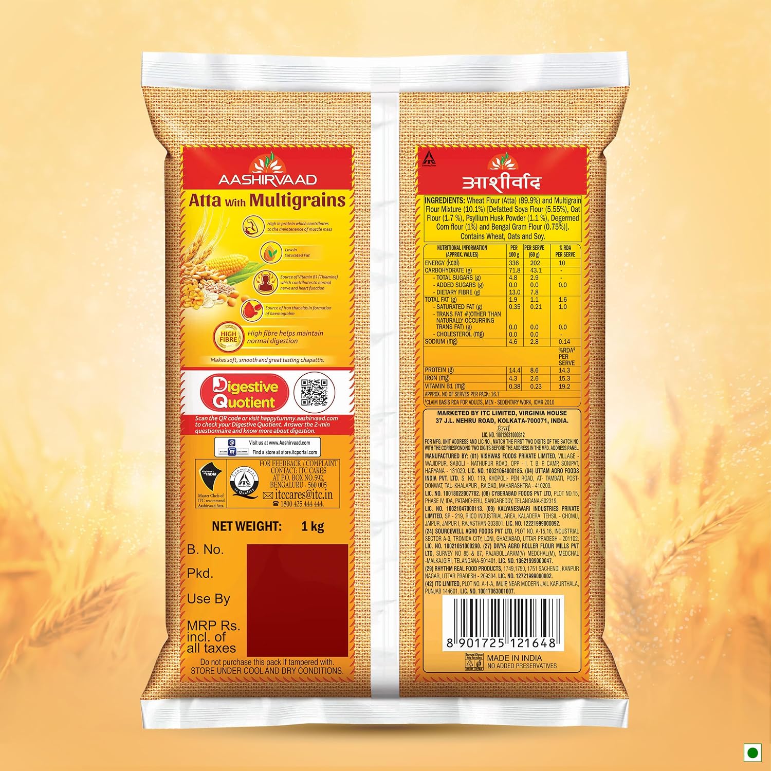 Aashirvaad Atta with Multigrains, 1kg