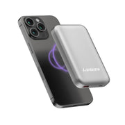 Ambrane Magsafe Wireless 10000Mah Fast Charging Power Bank,Strong Magnet,22.5W Output for iPhone 12 Back Cover & Above,Android & Other Qi Enabled Devices + Magnetic Ring (Aerosync Snap,Silver)