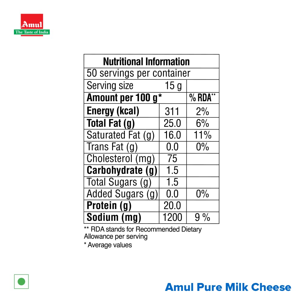 Amul Cheese Cheese Slice, 750 g