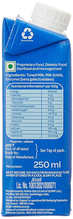 Amul Lactose Free Milk, 250 Ml