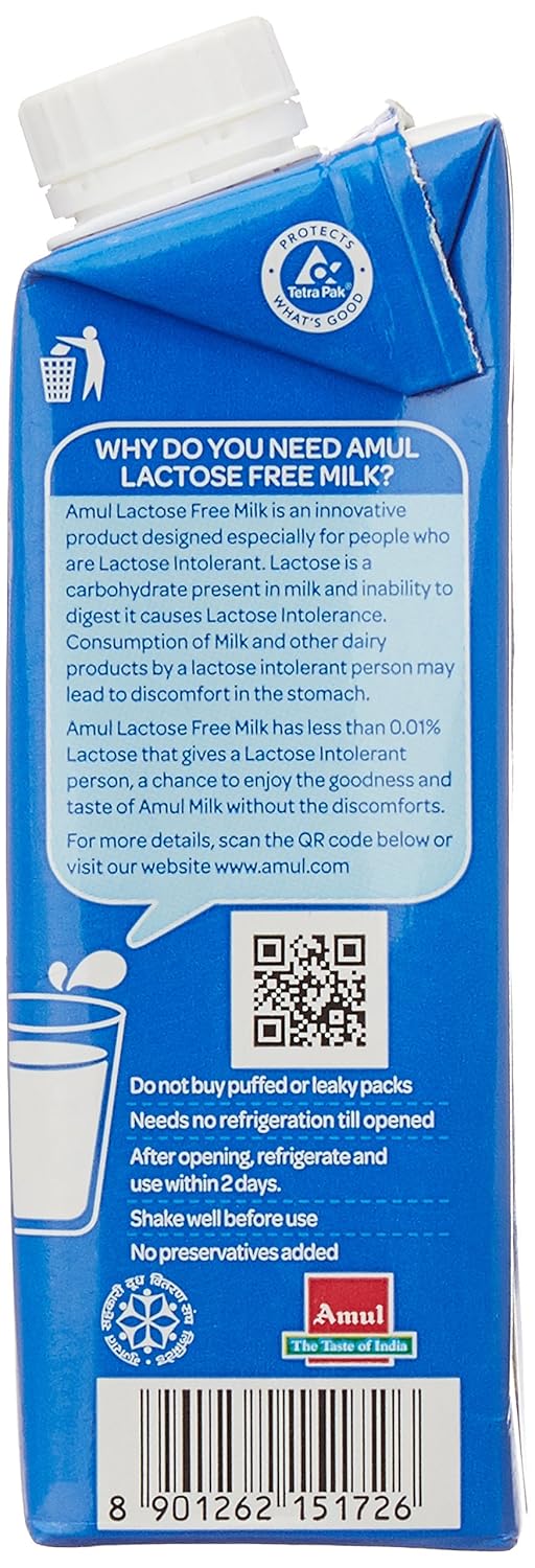 Amul Lactose Free Milk, 250 Ml