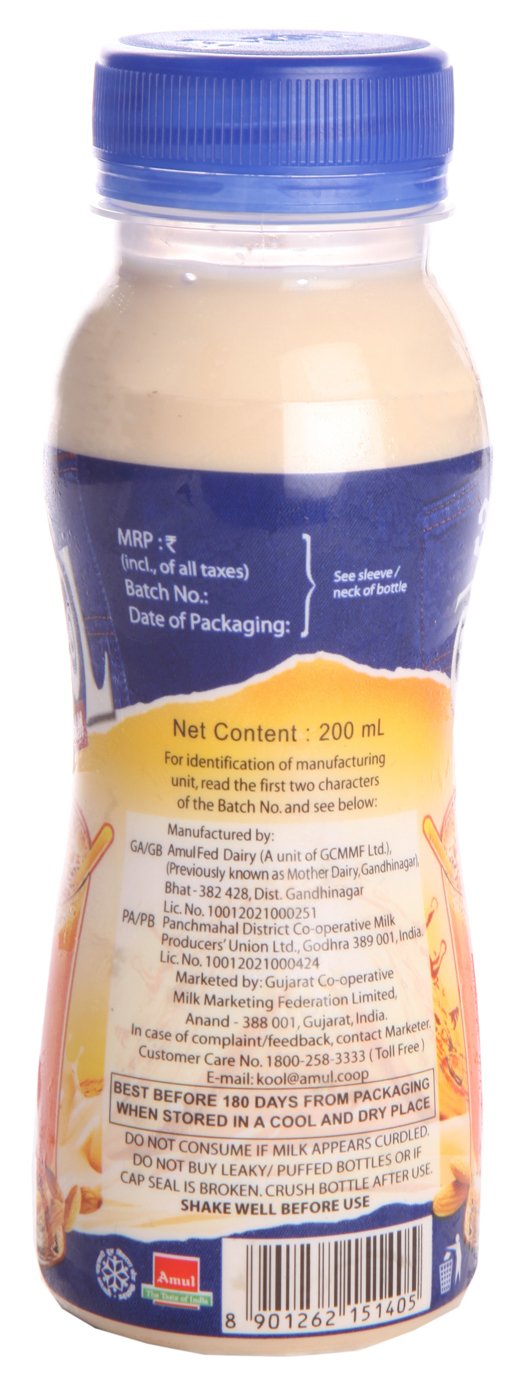 Amul Milk Shake - Badam, 180ml Pack, Liquid