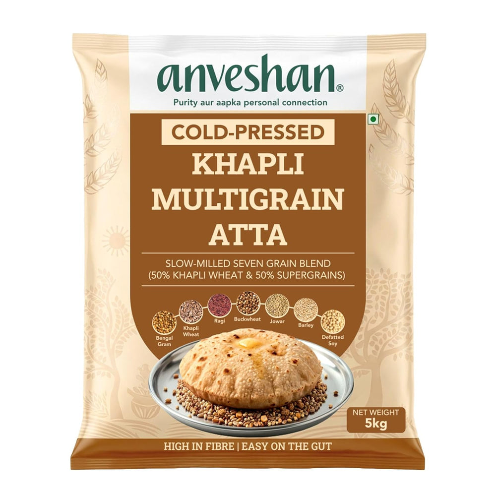 Anveshan Cold-Pressed Khapli Multigrain Atta (5Kg)