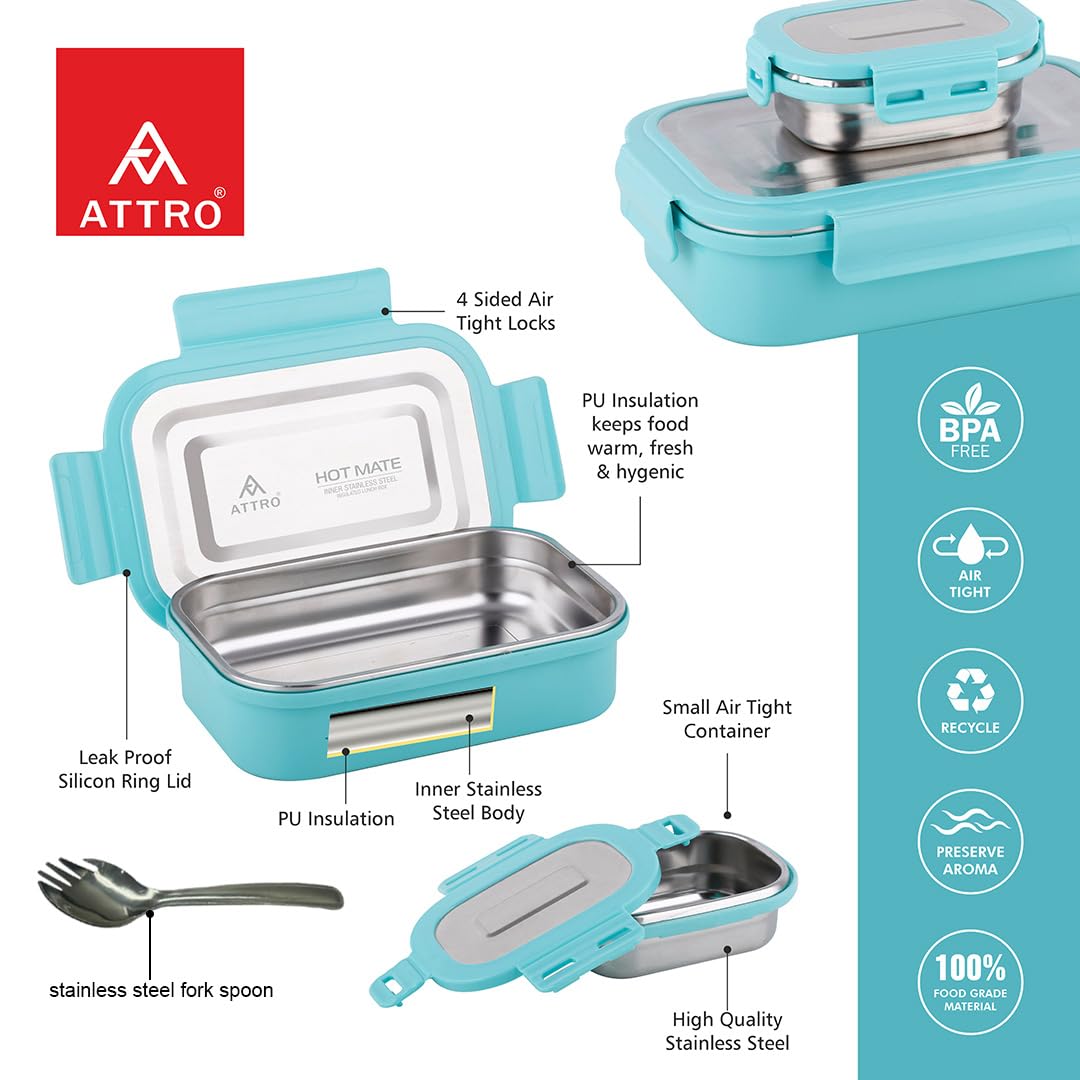 Attro Hotmate  Lunch Box 800 Ml - Pastel Green