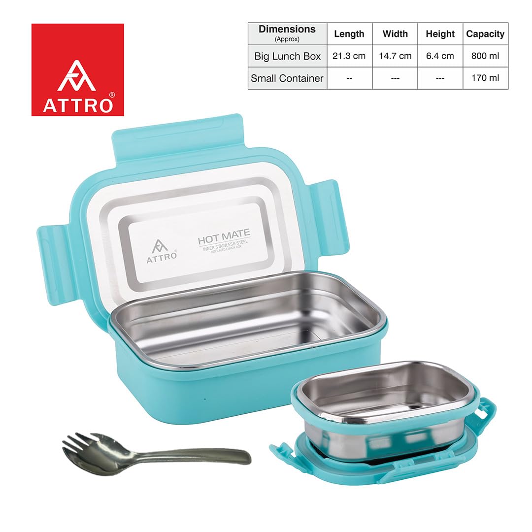 Attro Hotmate  Lunch Box 800 Ml - Pastel Green