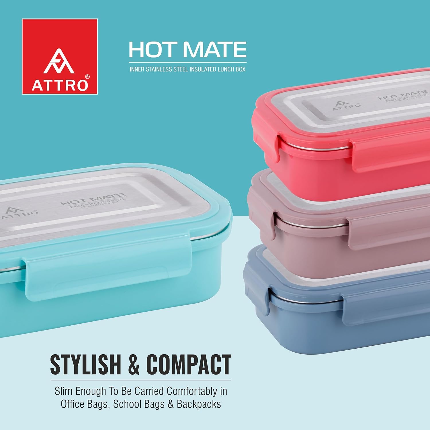 Attro Hotmate  Lunch Box 800 Ml - Pastel Green