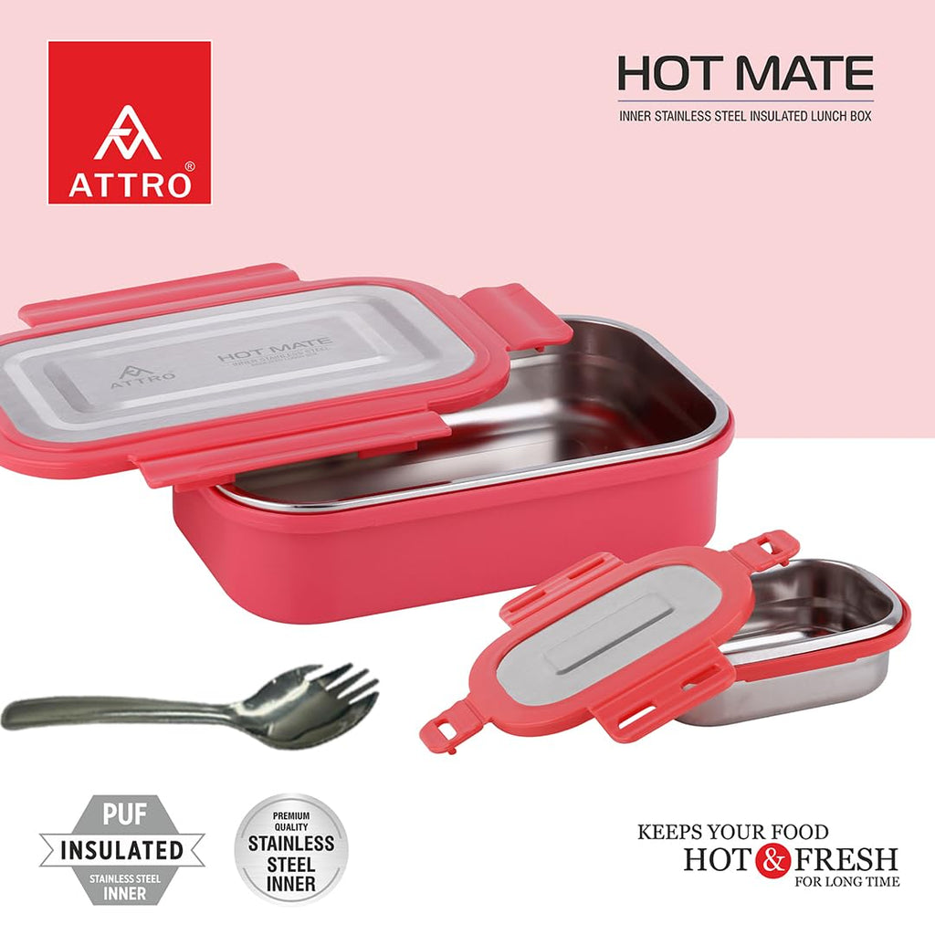 Attro Hotmate  Lunch Box 800 Ml - Pastel Peach