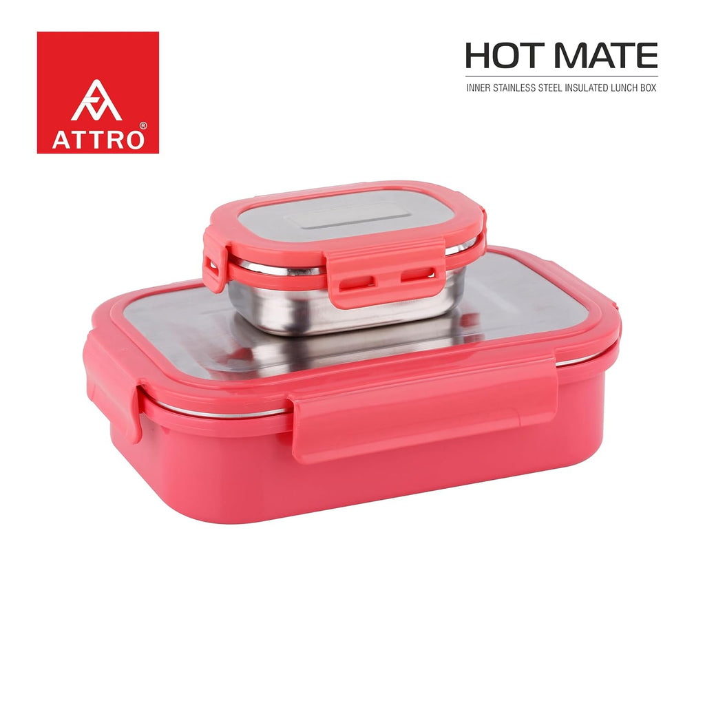 Attro Hotmate  Lunch Box 800 Ml - Pastel Peach