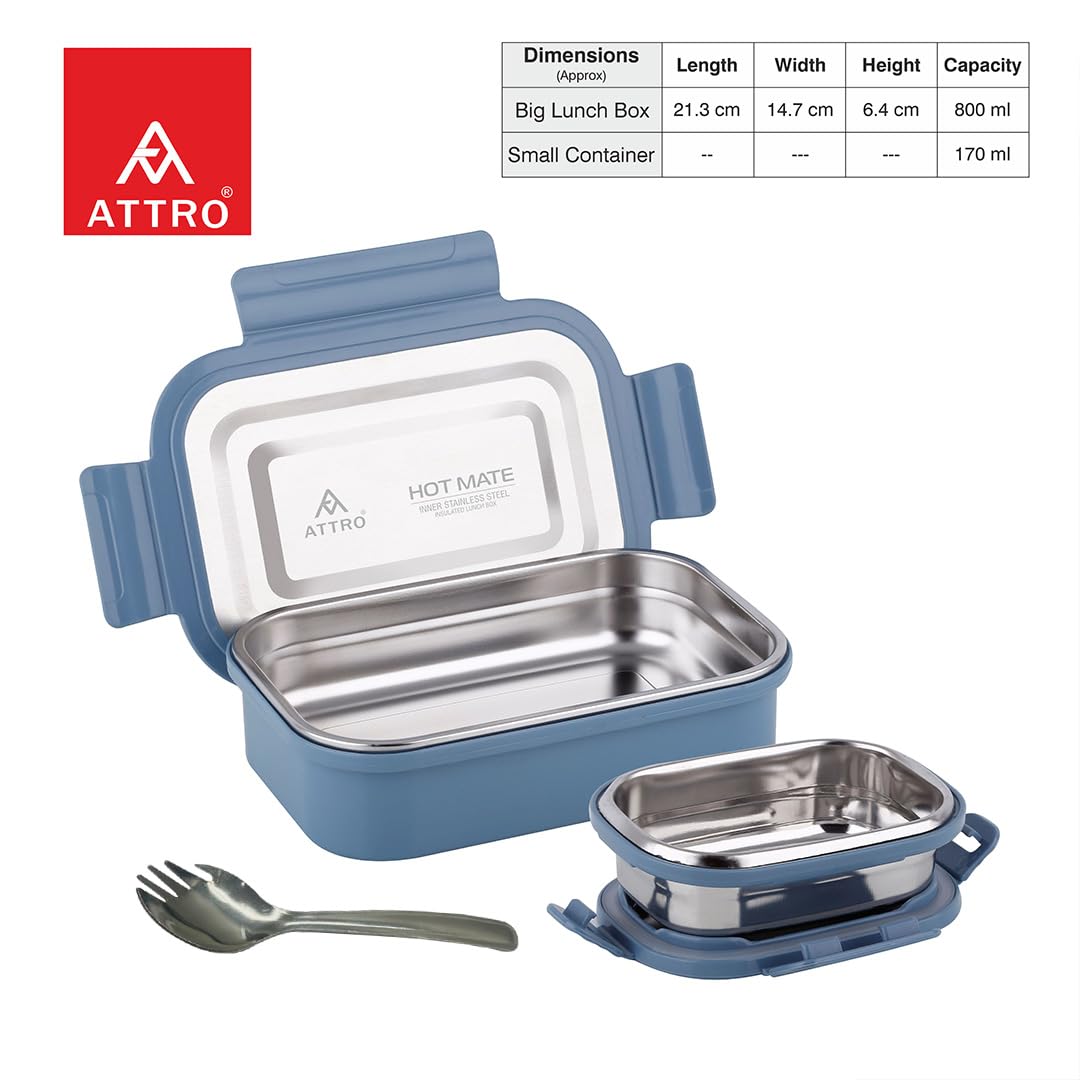 Attro Hotmate  Lunch Box 800 Ml - Pastel Blue