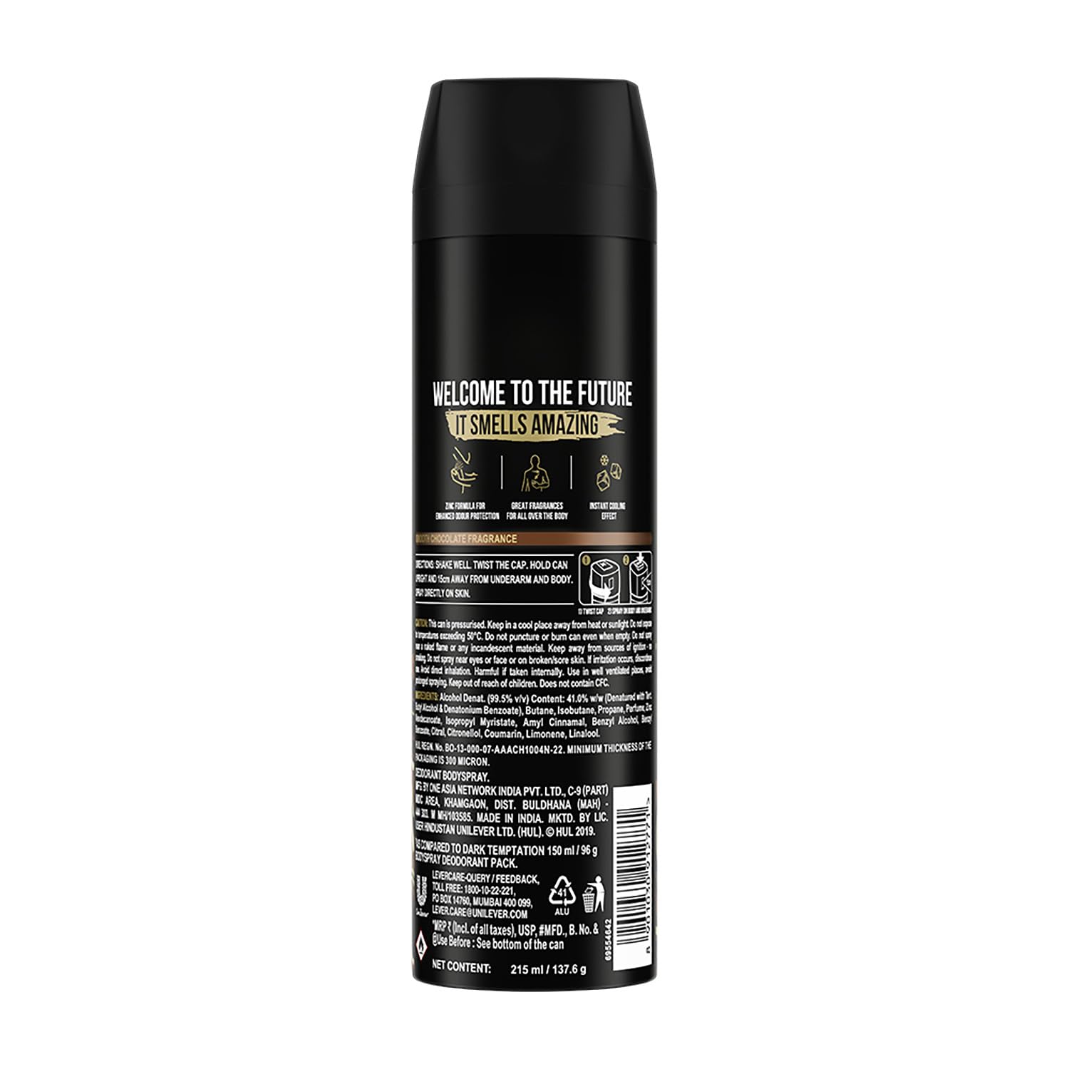 Axe Dark Temptation Long Lasting Deodorant Bodyspray for Men 215 ml