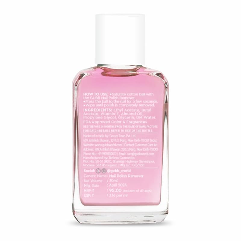 GUBB Nail Polish Remover Strawberry | Nourishes nail