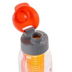 CELLO Infuse Water Bottle 800ml, Orange | Food Grade Unbreakable Detox Bottle with Infuser Chamber | Reusable Leakproof Lightweight Easy to Carry Fridge Pet Bottle For Home, Gym, Indoor & Outdoor