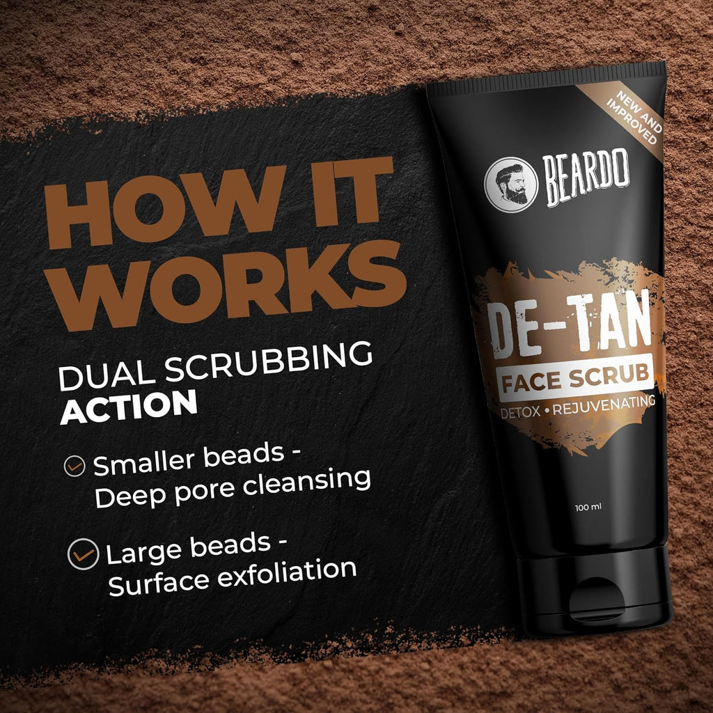 BEARDO De-Tan Face scrub for Men, 100g