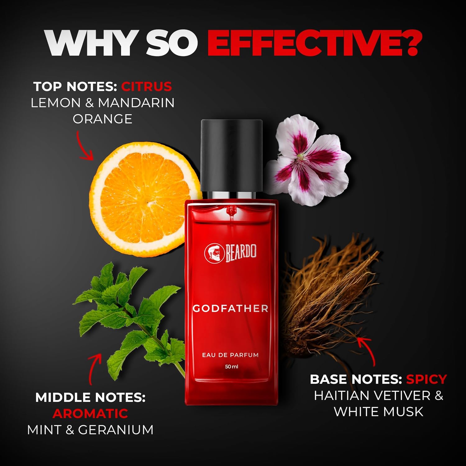 BEARDO Godfather Perfume For Men, 50Ml