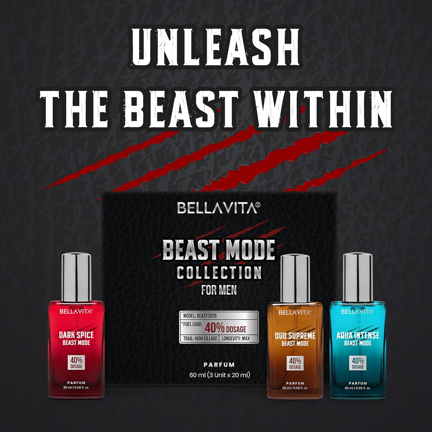 BELLAVITA Beast Mode Collection Set | Set of 3 x 20ml each