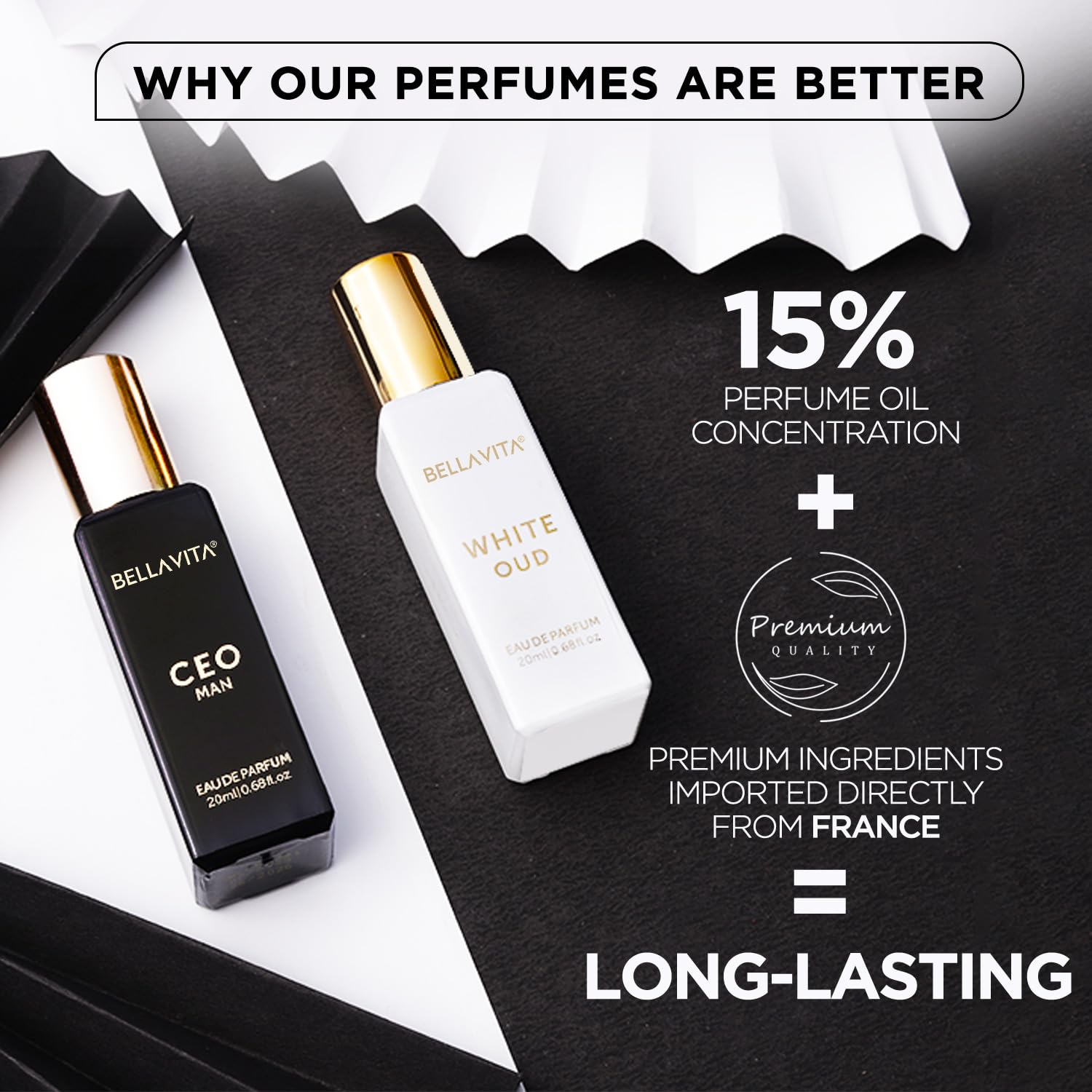 BELLAVITA CEO MAN and WHITE OUD  pack of 2x20ml each