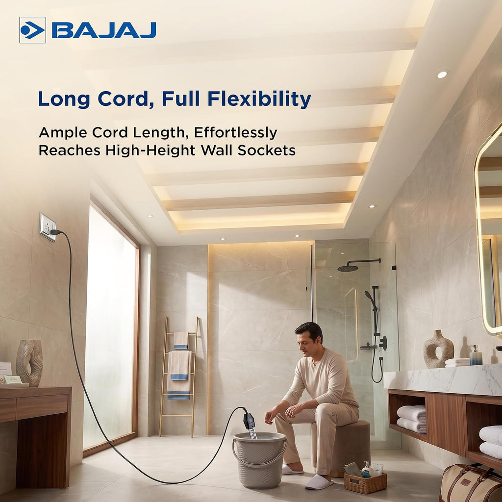 Bajaj 1000 W Immersion Water Heater Rod | Nickel-Plated Heating Element | 2 Year Warranty