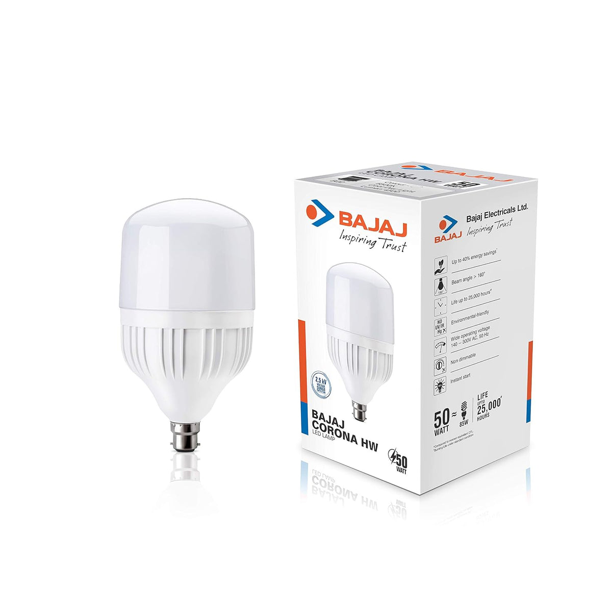 Bajaj 50W B22 LED White Lamp (Corona)