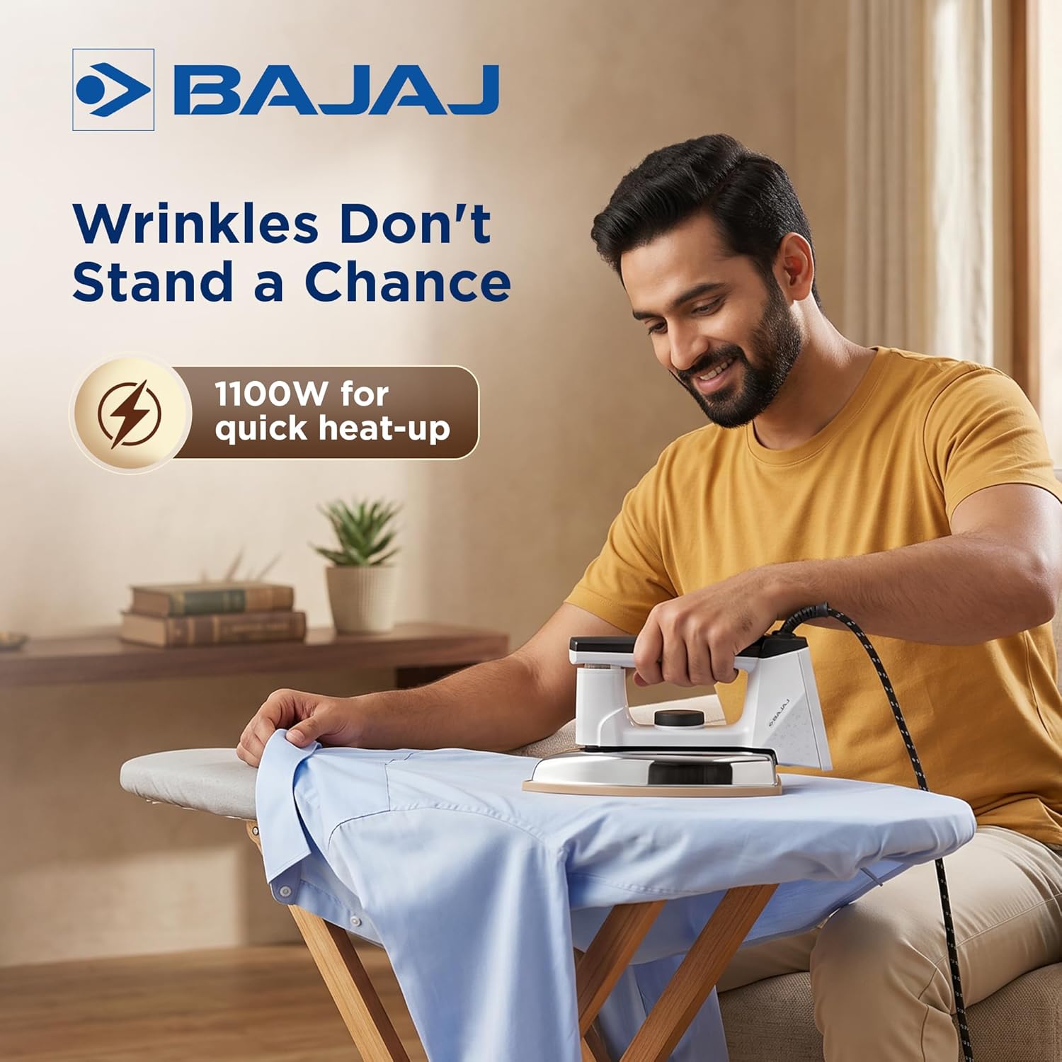 Bajaj DX 16 Heavy Weight Dry Iron | 1100 W Heavy Weight Dry Iron