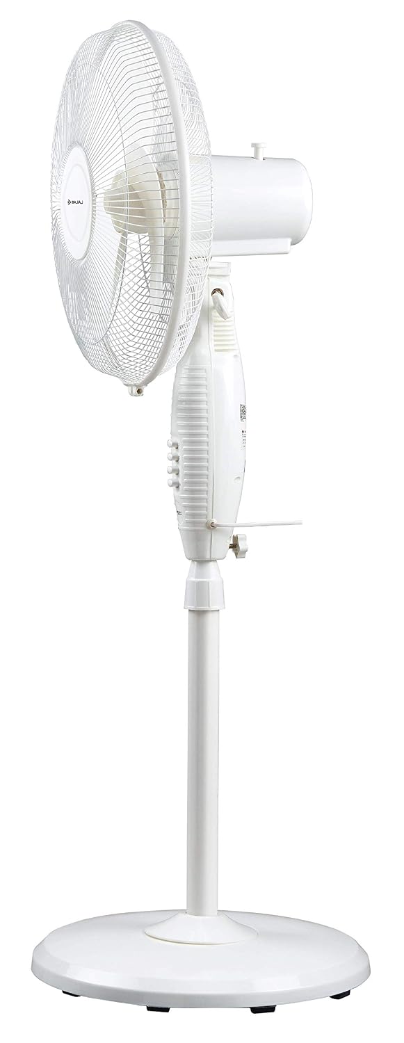 Bajaj Esteem 400 MM Oscillating Pedestal Fan For Home | Stand Fan With Tilt Mechanism | Voltage Protection | 100% Copper Motor | High Air Delivery | 3-Speed Control | 2 Yrs Warranty 【White】