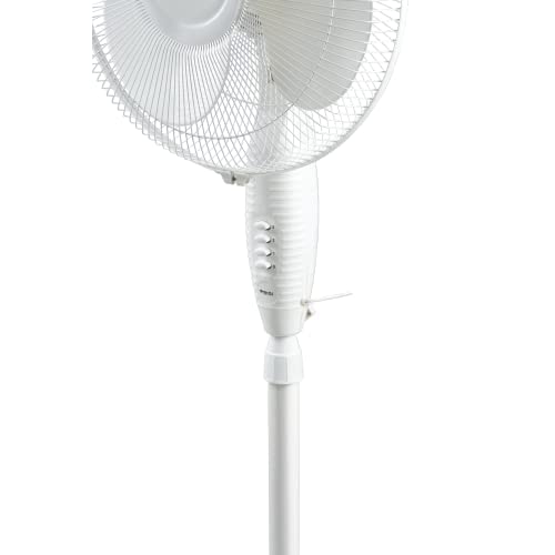 Bajaj Esteem 400 MM Oscillating Pedestal Fan For Home | Stand Fan With Tilt Mechanism | Voltage Protection | 100% Copper Motor | High Air Delivery | 3-Speed Control | 2 Yrs Warranty 【White】
