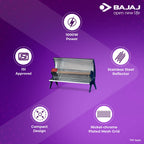 Bajaj Flashy 1000 Watts Radiant Room Heater (Steel)