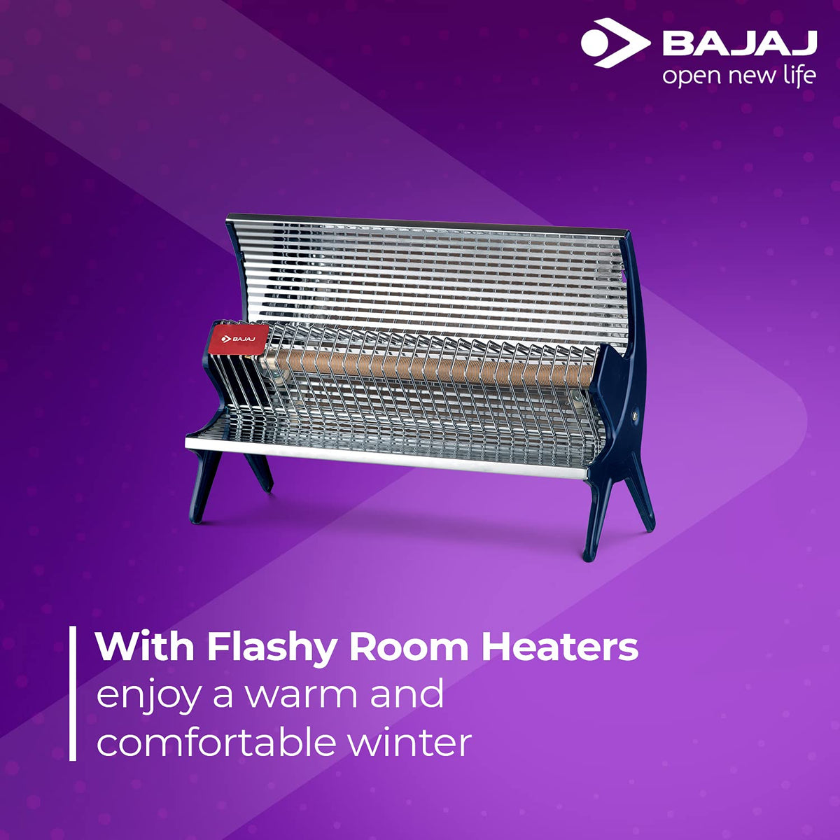 Bajaj Flashy 1000 Watts Radiant Room Heater (Steel)
