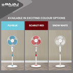 Bajaj Frore Neo 400 MM Oscillating Pedestal Fan For Home | Aerodynamically Balanced Blades | 100% Copper Motor | High Air Delivery | 3-Speed Control | Rust Free | 2 Yrs Warranty 【White】