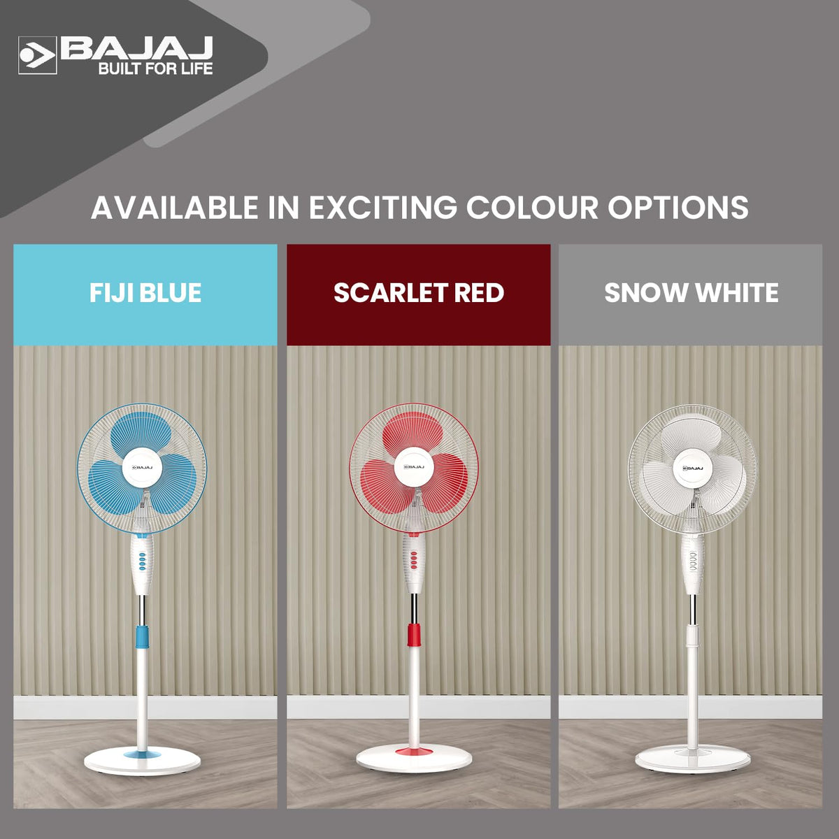 Bajaj Frore Neo 400 MM Oscillating Pedestal Fan For Home | Aerodynamically Balanced Blades | 100% Copper Motor | High Air Delivery | 3-Speed Control | Rust Free | 2 Yrs Warranty 【White】