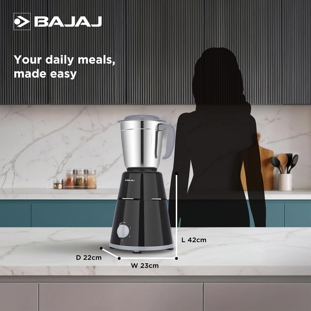 Bajaj GX-1 Mixer Grinder 500W 3 Stainless Steel Mixer Jars