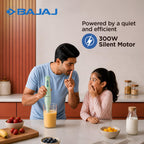 Bajaj HB-20 Silent 300W Hand Blender | Detachable Abs Blender Stem | Penta Flow Breaker | Easy Click Fit Locking | 2 Yr Warranty 【Green】