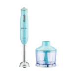 Bajaj HB 22 Silent 300 Watts Hand Blender | Detachable Abs Blender Stem | Additional Chopping Bowl & Attachments | 2 Yr Warranty 【Blue】