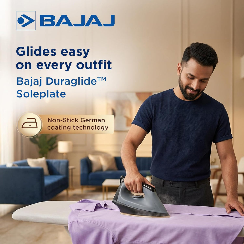 Bajaj Herculo Heavy Weight Dry Iron | 1100 Watts Heavy Weight Dry Iron