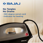 Bajaj Herculo Heavy Weight Dry Iron | 1100 Watts Heavy Weight Dry Iron