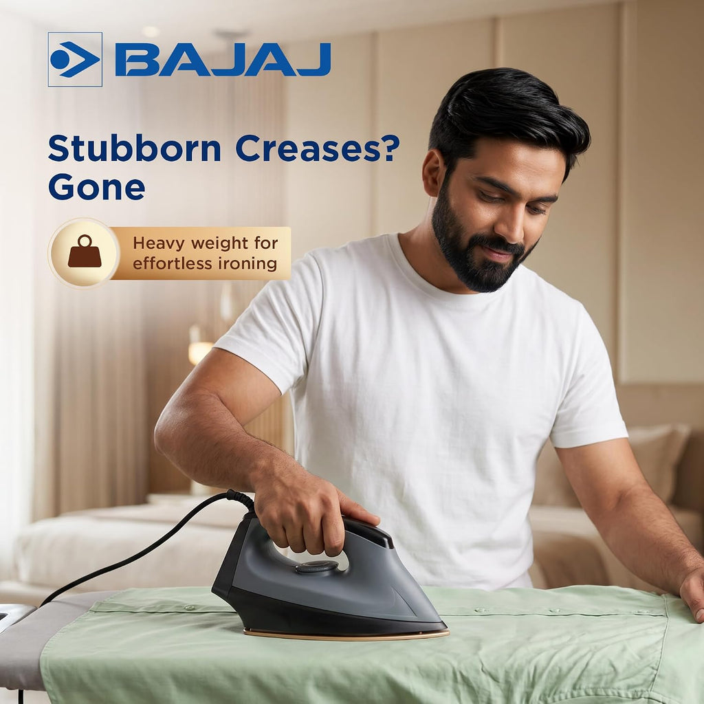 Bajaj Herculo Heavy Weight Dry Iron | 1100 Watts Heavy Weight Dry Iron